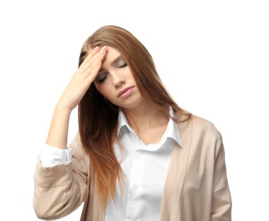 Güzel genç kadın acı  