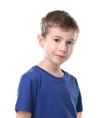 beyaz izole küçük çocuk portresi