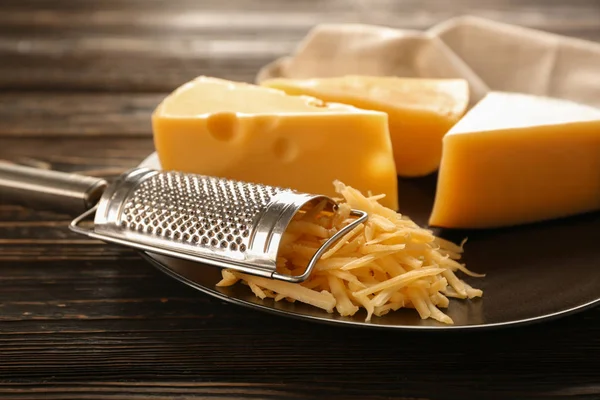 Plate with delicious cheese — Stock Photo, Image