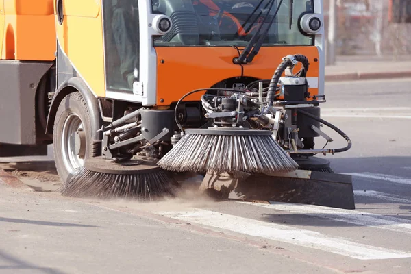 Municipal Car Cleaning Roads Sidewalks Outdoors — Stock Photo, Image