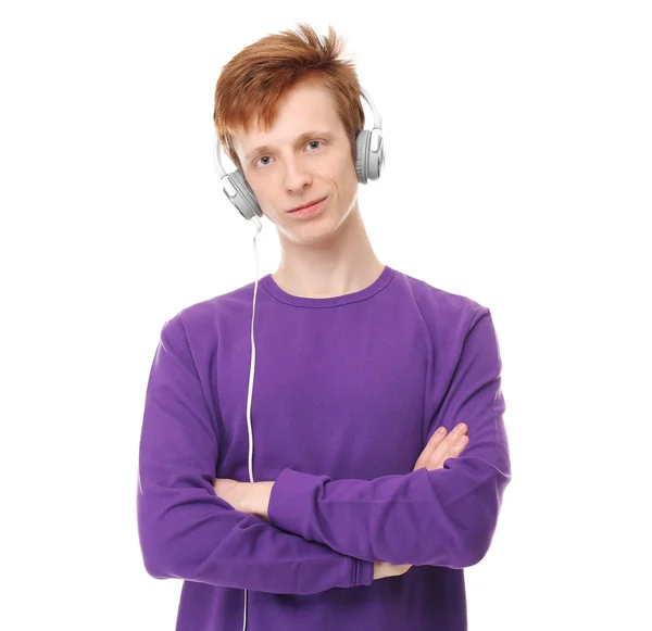 Tiener luisteren naar muziek — Stockfoto