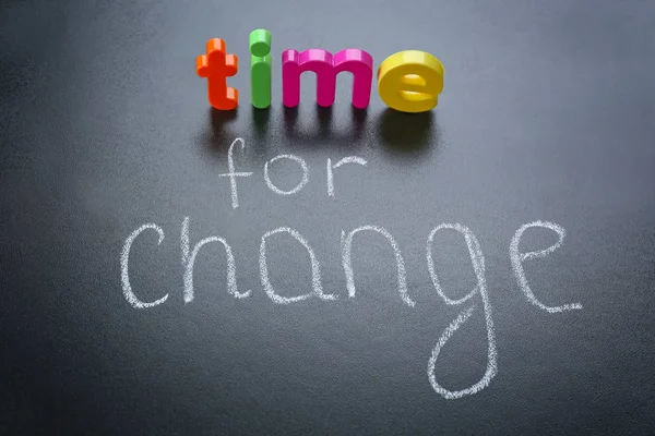 Концепція Мотивації Фраза Time Change Фоні Дошки — стокове фото