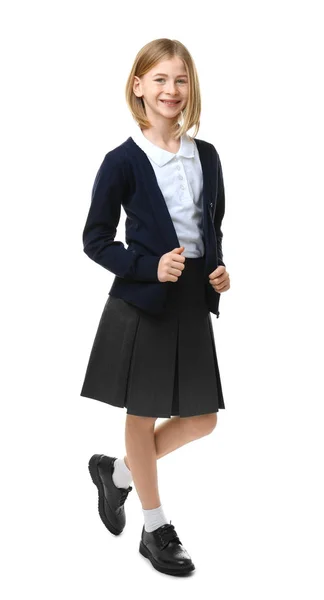 Cute girl in school uniform — Stock Photo, Image
