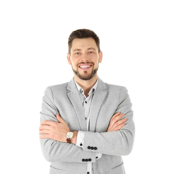 Homem bonito em terno elegante — Fotografia de Stock