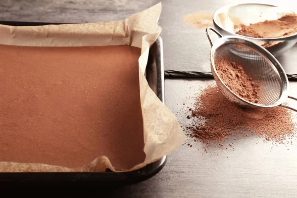 Pastel de cacao sin cocer — Foto de Stock