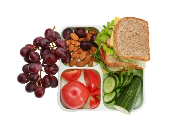 Lunch box with delicious food — Stock Photo, Image