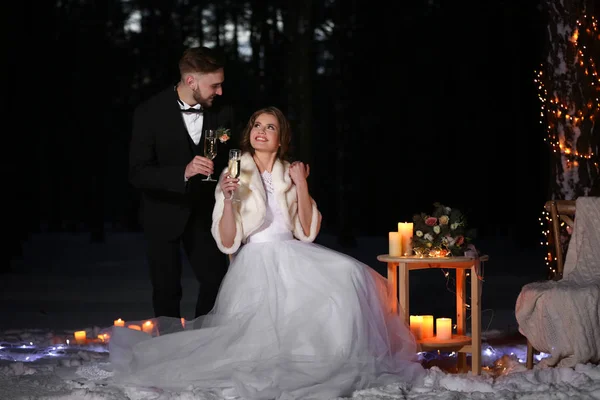 Beautiful winter wedding — Stock Photo, Image