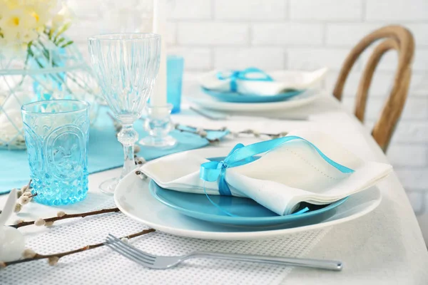 Beautiful Easter table setting — Stock Photo, Image