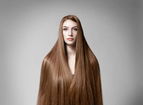 woman with long straight hair