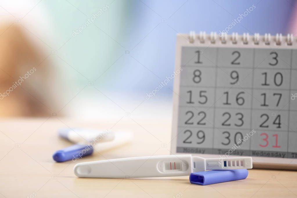 Pregnancy tests and calendar