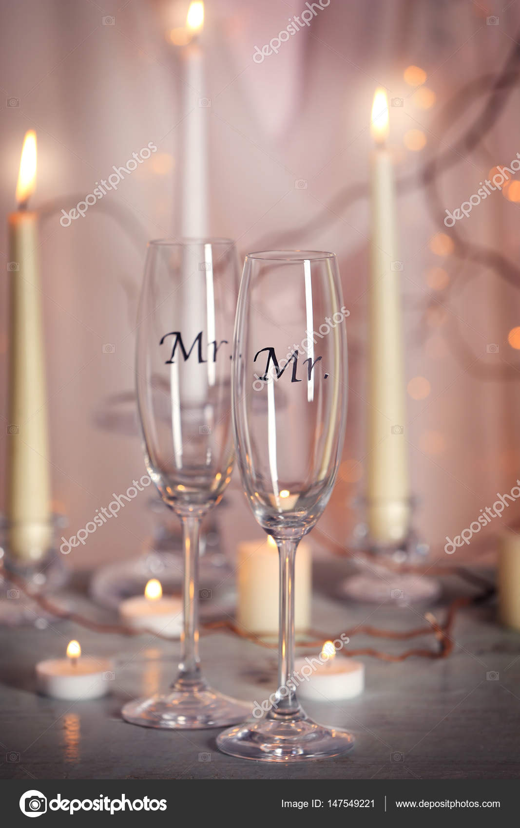 Decorated Champagne Glasses Stock Photo C Belchonock 147549221