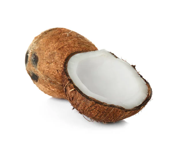 Leckere Kokosnuss und Kokosnusshälfte — Stockfoto