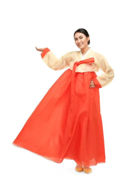 Frau in koreanischer Tracht — Stockfoto