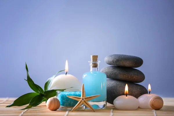 Composição de spa com velas — Fotografia de Stock