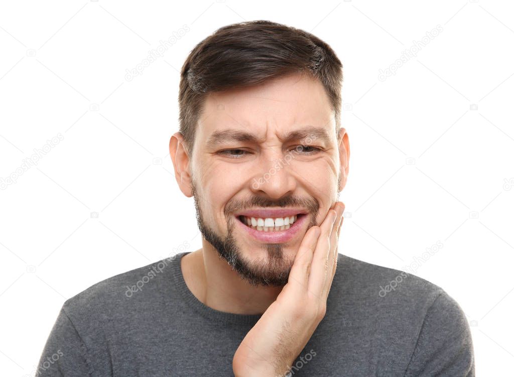 man suffering from toothache 