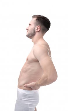 Sırt ağrısı çeken bir adam.