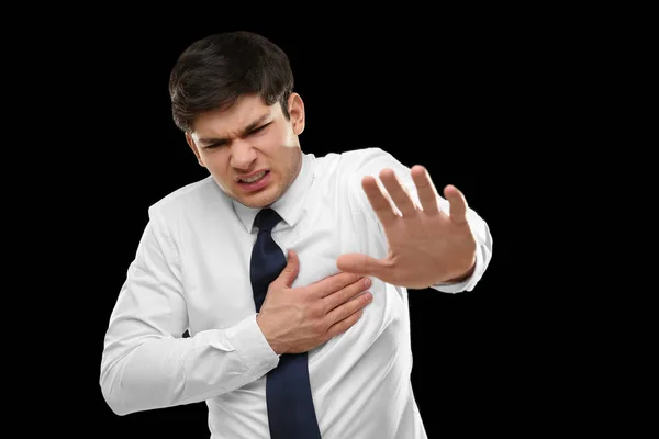 Man suffering from chest pain — Stock Photo, Image