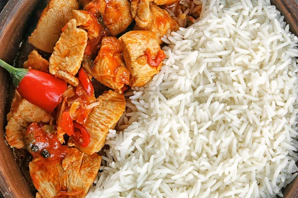 Chicken tikka masala and rice — Stock Photo, Image