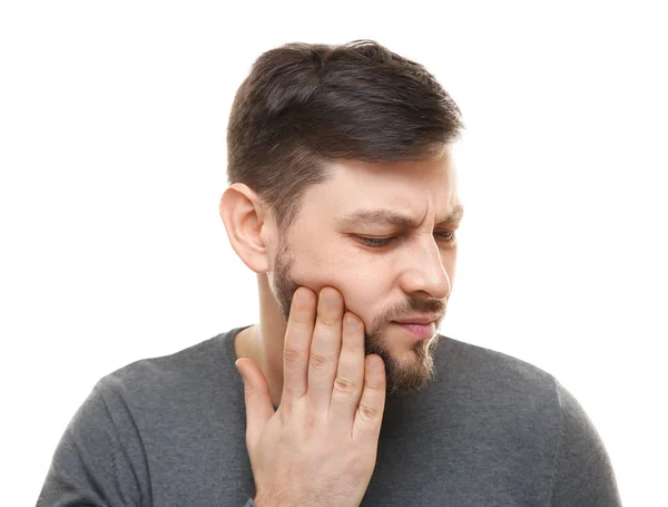 Homem que sofre de dor de dente — Fotografia de Stock