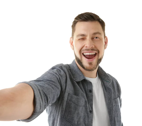 Joven tomando selfie —  Fotos de Stock