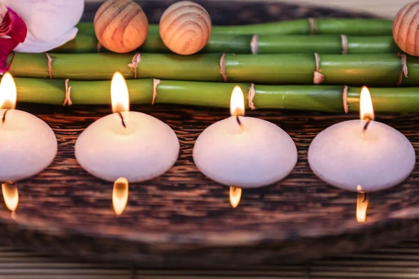 Spa composition with candles — Stock Photo, Image