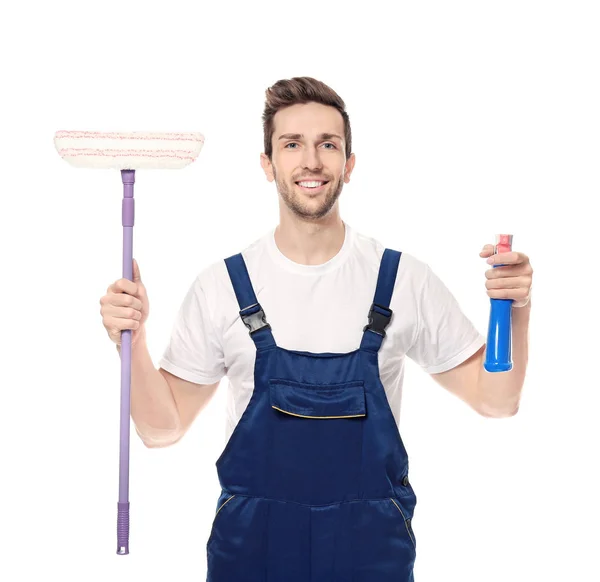 Young window cleaner — Stock Photo, Image