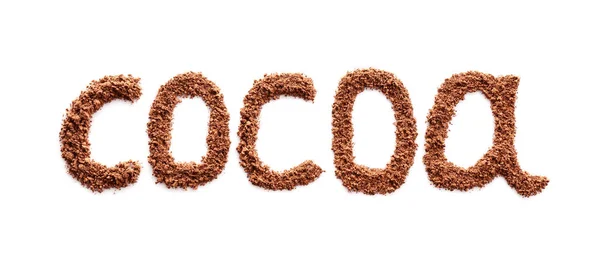 Ordet Kakao gjord av pulver — Stockfoto