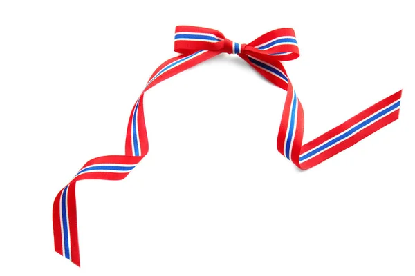 Ribbon bow in colors of Thai flag — Stock Photo, Image
