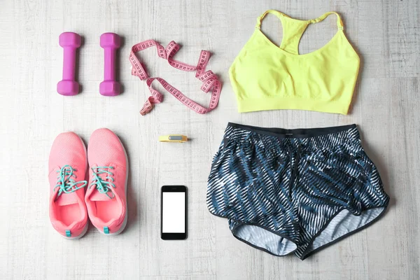 Ropa y accesorios de fitness — Foto de Stock