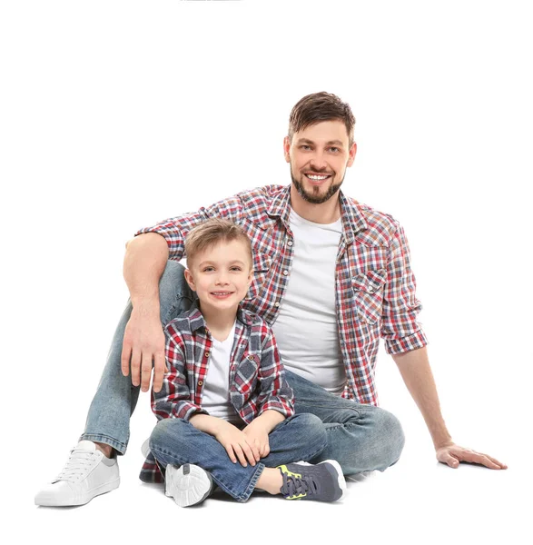 Knappe man met zoon — Stockfoto