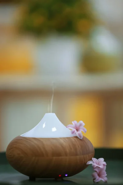 Aroma oil diffuser and little flowers — Stock Photo, Image