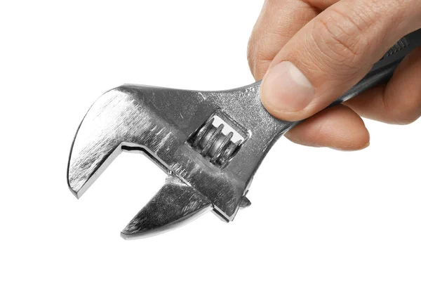 Hand of auto mechanic with wrench — Stock Photo, Image