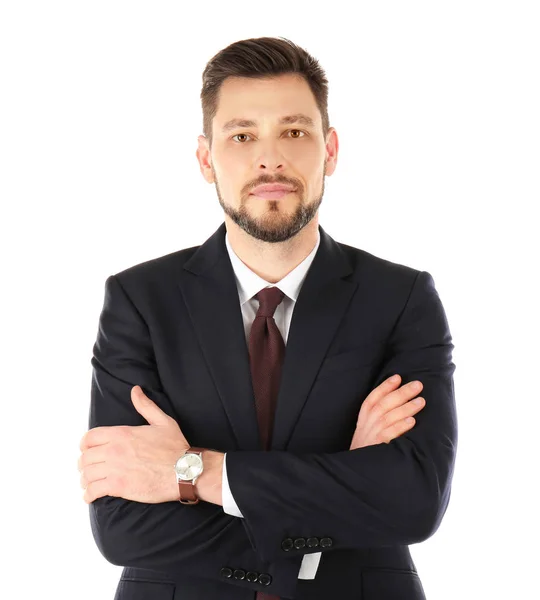 Hombre guapo en traje elegante — Foto de Stock