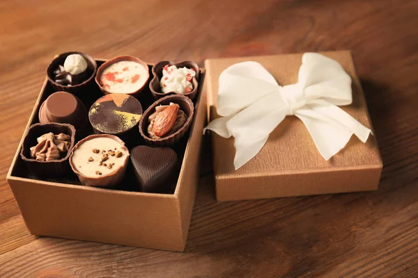 Gift box with delicious candies Stock Image