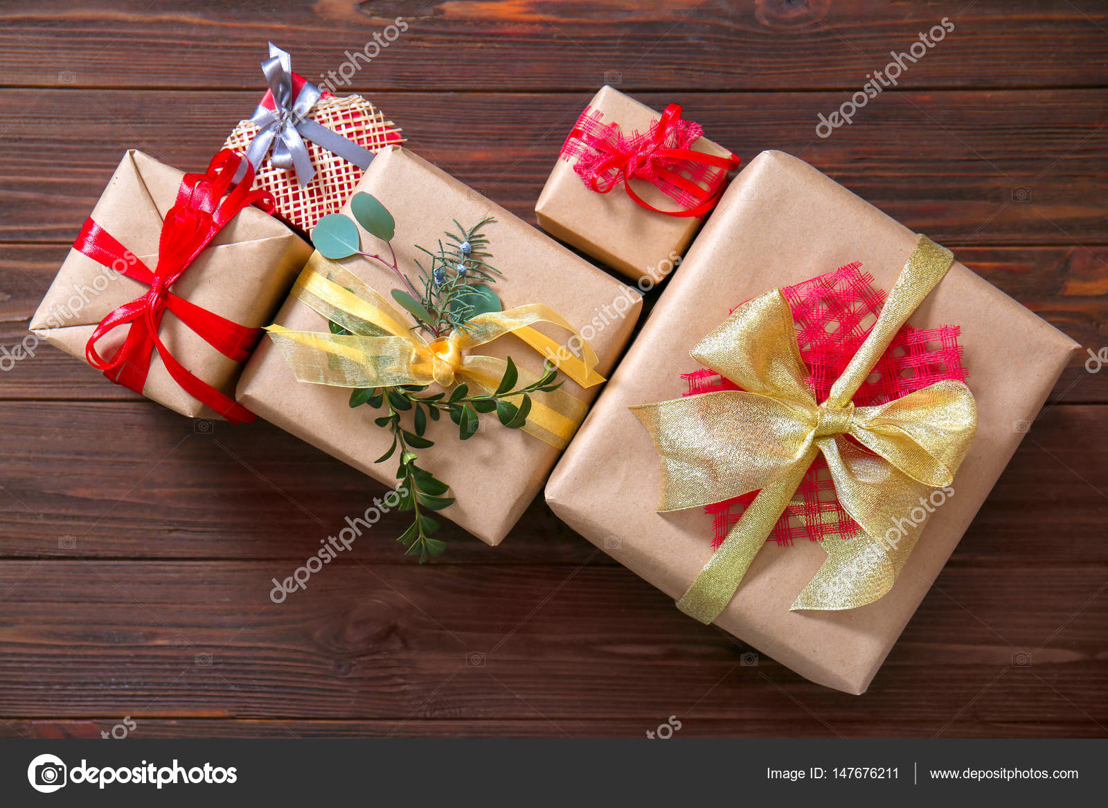 Trendy packed gift boxes — Stock Photo © belchonock 147676211