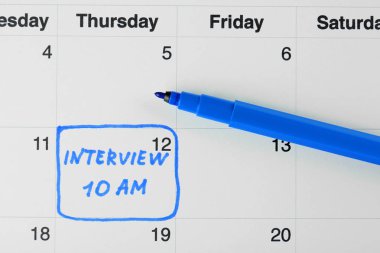 Job interview date clipart