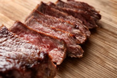 Lezzetli biftek dilimlenmiş