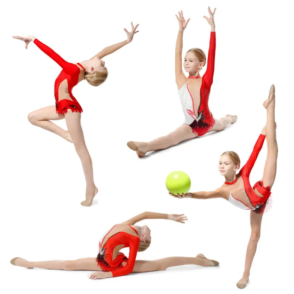 Chica haciendo ejercicios de gimnasia — Foto de Stock