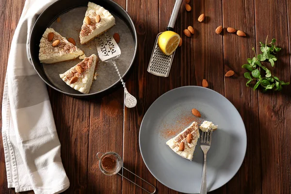 Läcker cheesecake med citron — Stockfoto