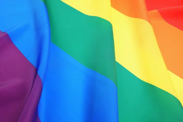 Eşcinsel bayrak kumaş dokusu — Stok fotoğraf