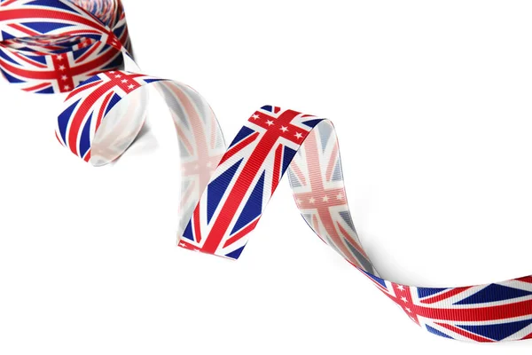Color ribbon with British flag — Stock Photo, Image