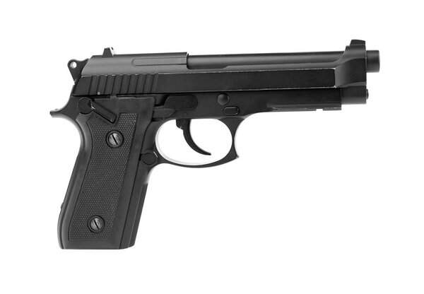 Пистолет на белом фоне
