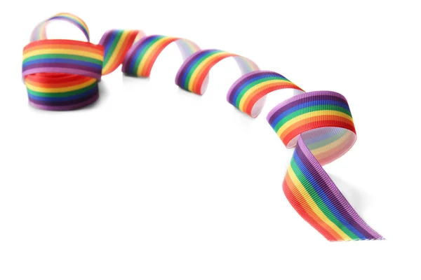 Rainbow colored ribbon — Stock Photo, Image