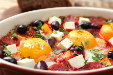 lezzetli İspanyolca pişmiş yumurta