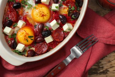 Lezzetli pişmiş yumurta İspanyolca