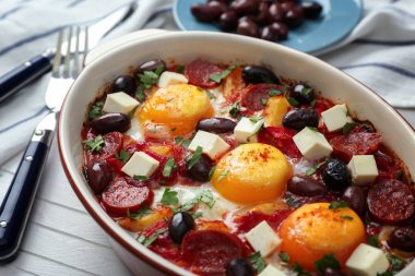 Lezzetli pişmiş yumurta İspanyolca