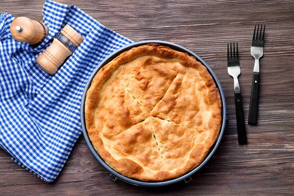 Gebakken kip pot pie — Stockfoto