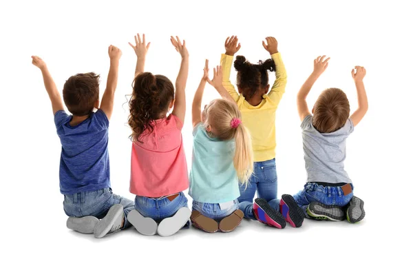 Roztomilé malé děti na bílém pozadí — Stock fotografie