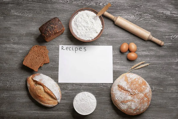 Blanco papier vel en ingrediënten — Stockfoto