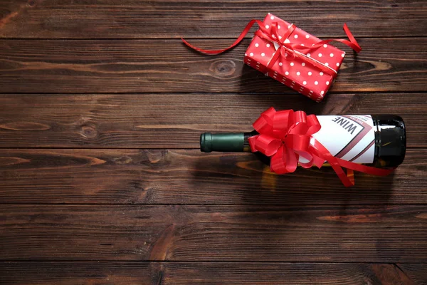 wine bottle and gift box